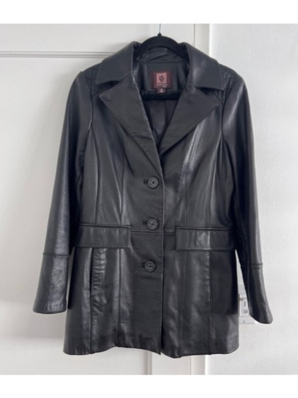 Anne Klein Leather coat, M